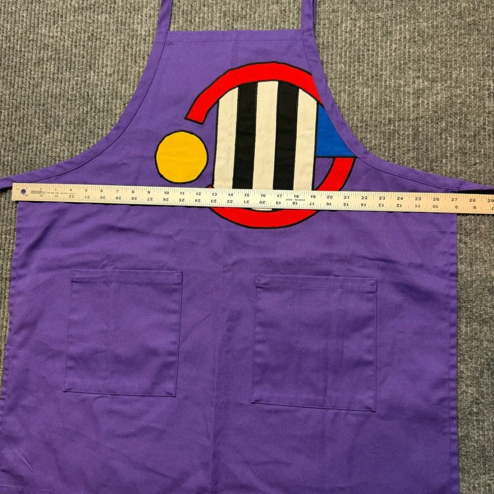 D.V. Resort Purple Graphic Apron Adjustable Neck Two Pockets Cotton Blend 1/96